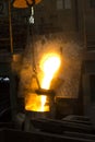 Molten iron molten metal poured in to ladle