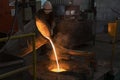 Molten iron pour from ladle into melting furnace