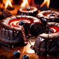 Molten Lava Cake , traditional popular sweet dessert cake