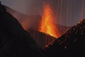 Molten lava erupts from Stromboli Sicily Royalty Free Stock Photo