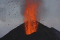 Molten lava erupts from Stromboli Sicily Royalty Free Stock Photo