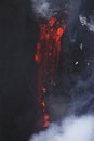 Molten lava flowing from Eyjafjallajokull Fimmvorduhals Iceland Royalty Free Stock Photo