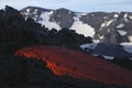 Molten lava flows from Mount Etna in Sicily Val de Bove Royalty Free Stock Photo