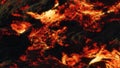 Molten lava, magma river close up Royalty Free Stock Photo