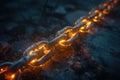 Molten metal chain on the ground Royalty Free Stock Photo
