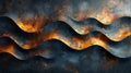 Molten metal flowing in waves Royalty Free Stock Photo