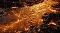 Molten Lava Flowing Over Rocks, Volcanic Activity Royalty Free Stock Photo