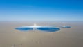 Molten salt tower solar thermal power station panorama