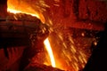 Molten steel pouring Royalty Free Stock Photo
