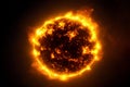 Molten surface of the sun with a solar flare