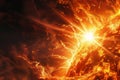 Molten surface of the sun with a solar flare Royalty Free Stock Photo