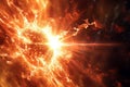 Molten surface of the sun with a solar flare Royalty Free Stock Photo