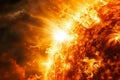 Molten surface of the sun with a solar flare Royalty Free Stock Photo