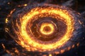Molten Vortex, Abstract fiery ring with lava flow, hypnotic geological phenomenon Royalty Free Stock Photo