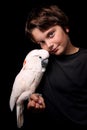 Moluccan Cockatoo With Boy Royalty Free Stock Photo