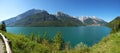 Molveno lake and Dolomiti di Brenta group