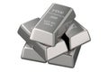 Molybdenum bars, EV metals ingots. 3D rendering Royalty Free Stock Photo