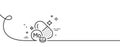 Molybdenum mineral line icon. Chemical element Mo sign. Continuous line with curl. Vector