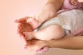 Mom and Baby Hands Promise friendship of generations