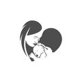 Mom and Baby heart love logo vector template, Illustration symbol, Creative design Royalty Free Stock Photo