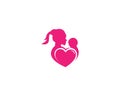 Mom And Baby Love Symbol Logo.