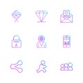 mom , balloons , daimond , letter, smart phone ,lock , gear ,share ,setting, run , people, eps icons set vector Royalty Free Stock Photo