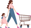 Mom and child in the store. Purchases. Royalty Free Stock Photo