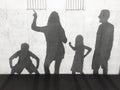 Family shadow silhouette Royalty Free Stock Photo