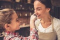 Mom and daughter baking Royalty Free Stock Photo