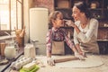 Mom and daughter baking Royalty Free Stock Photo
