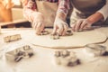 Mom and daughter baking Royalty Free Stock Photo