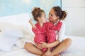 Mom with daughter in the bed Royalty Free Stock Photo