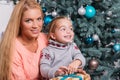 Mom and daughter preparing for Christmas Royalty Free Stock Photo