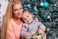 Mom and daughter preparing for Christmas Royalty Free Stock Photo