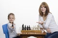 Mom and daughter put on the palm of Queens, playing chess