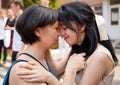 Mom and daughter sincere  emotions Royalty Free Stock Photo