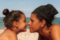 Mom and daughter touching noses Royalty Free Stock Photo