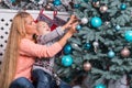 Mom and daughter waiting for Christmas Royalty Free Stock Photo