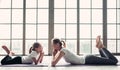 Mom with daughter working out at home Royalty Free Stock Photo