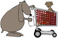 Mom Dog With A Shopping Cart Royalty Free Stock Photo