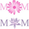 Mom Flower Vector Text Royalty Free Stock Photo