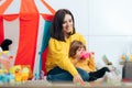 Mother and Daughter Having a Tea Party Role Play Game Royalty Free Stock Photo