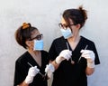 Mom with her daughter, dentist