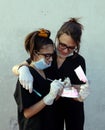 Mom with her daughter, dentist