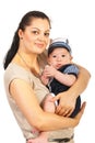 Mom holding baby mariner Royalty Free Stock Photo