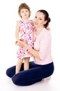 Mom hugging with a small, beautiful child Royalty Free Stock Photo