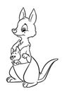 Mom kangaroo baby animal Australia illustration cartoon coloring