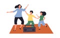 Mom and kids boy and girl dancing together Royalty Free Stock Photo