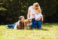 Mom with kids on a walk