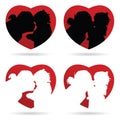 Mom kiss child vector in heart red Royalty Free Stock Photo